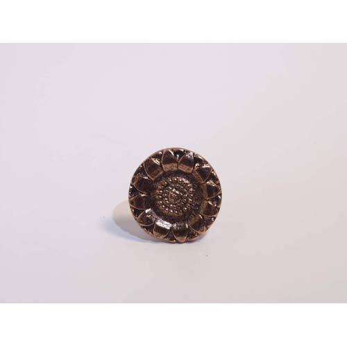 Emenee MK1029-AMS Home Classics Collection Button Sunflower 1-1/8 inch x 1-1/8 inch in Antique Matte Silver